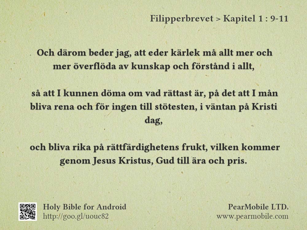 Filipperbrevet, Kapitel 1:9-11